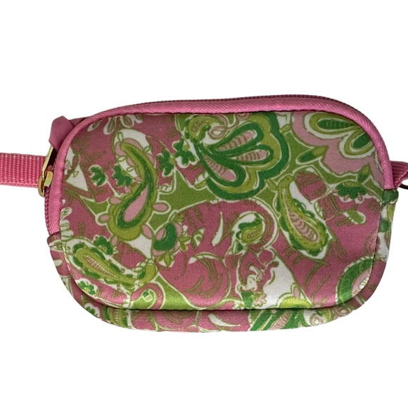 Lilly Pulitzer Pink And Green Microfiber Paisley Wristlet ID Wallet Mini 5.5” - Picture 4 of 5